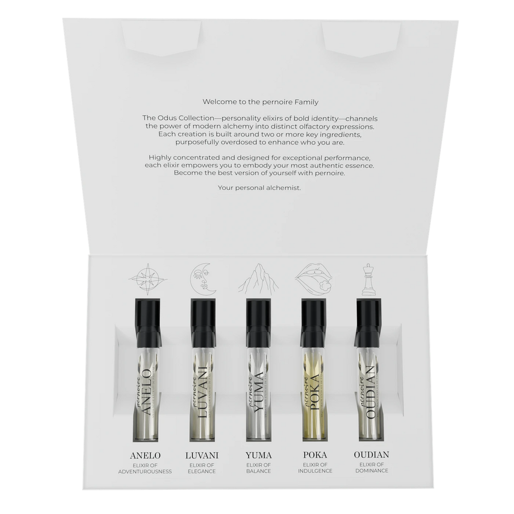 pernoire Odus Discovery Set – front view, five fragrances